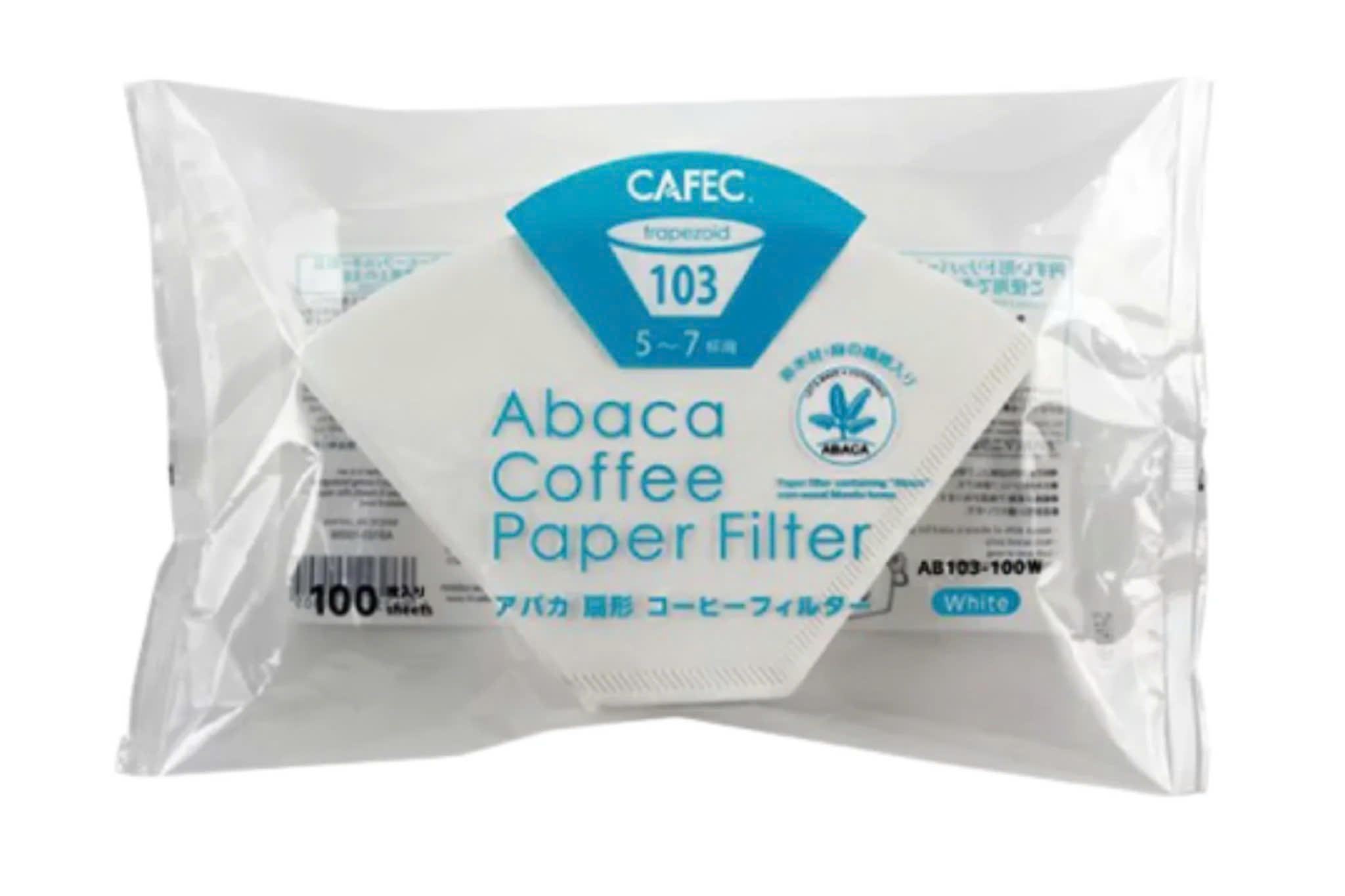 Cafec Abaca trapezoid paper filter 103 (white) 2