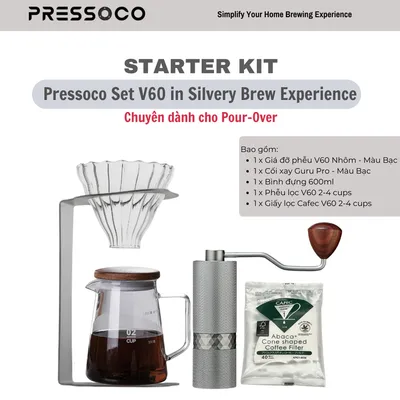 Starter Kit Pressoco Set V60 in Gray Brew Experience