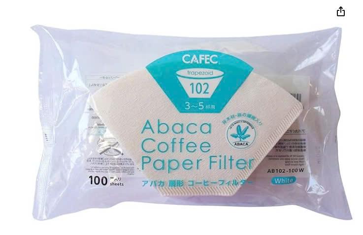 Combo 2 x Cafec Abaca trapezoid paper filter 102 (white) 100pcs/pack