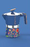 Coffee Maker Polished Alu.1 CUP- Frida Kahlo- Assorted Colours (Blue)