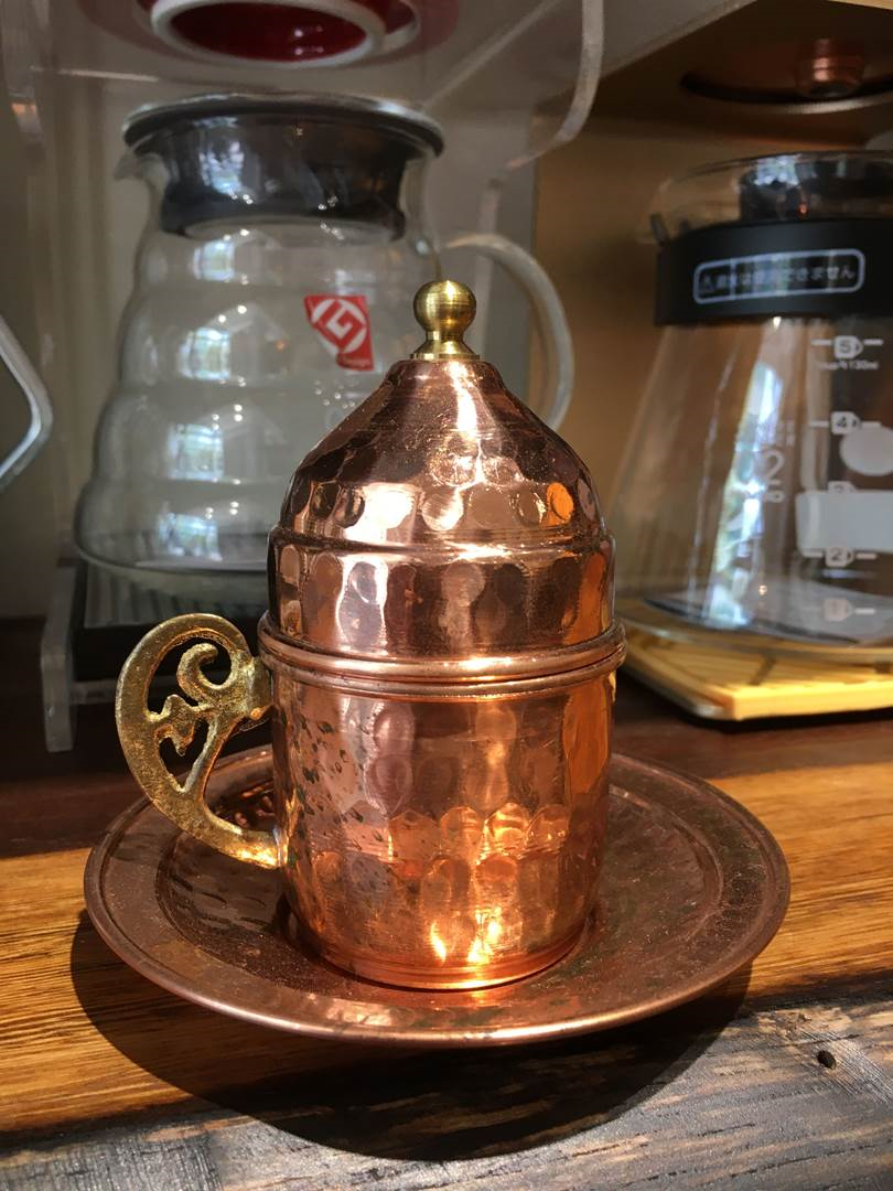 Turkish copper cup - 1 cup 1 dish