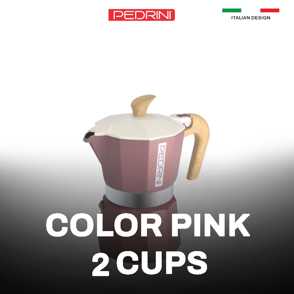 PEDRINI MyMoka Color Coffee Maker 2 Cups - Vintage Pink 2