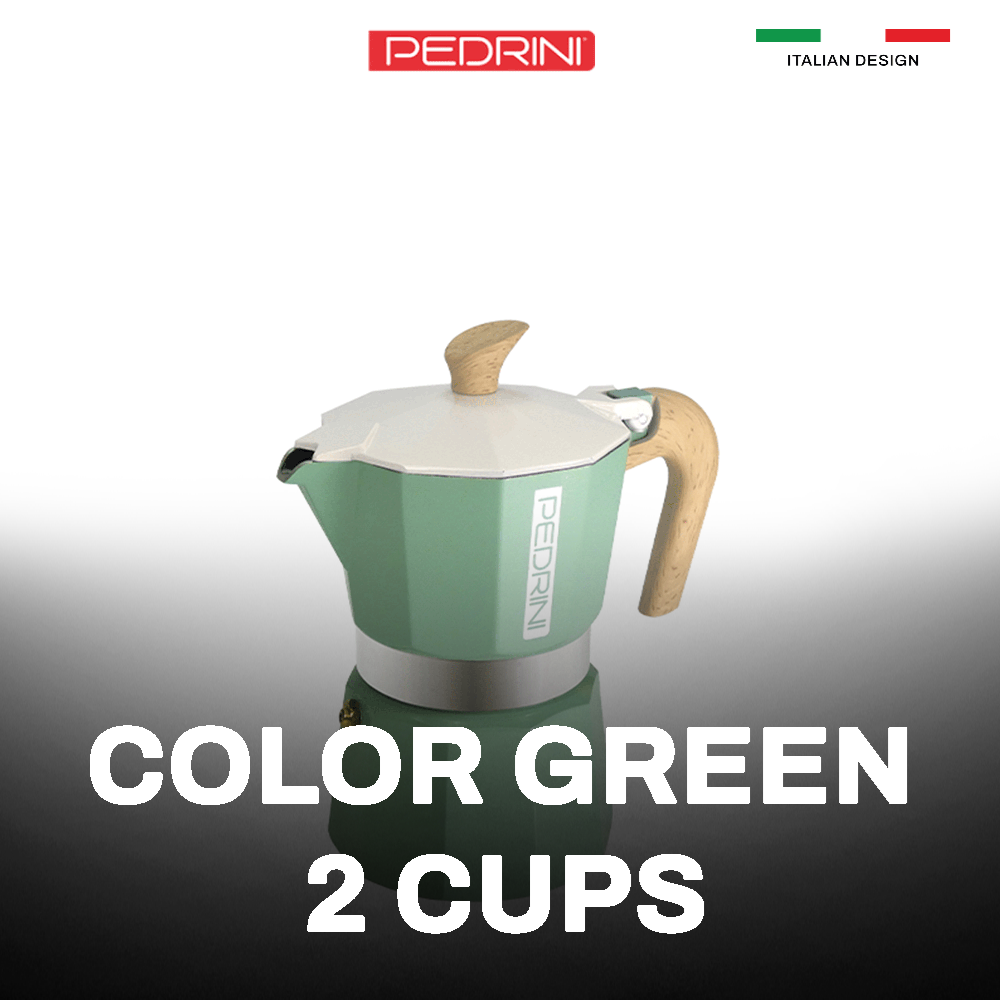 PEDRINI MyMoka Color Coffee Maker 2 Cups - Vintage Green 2
