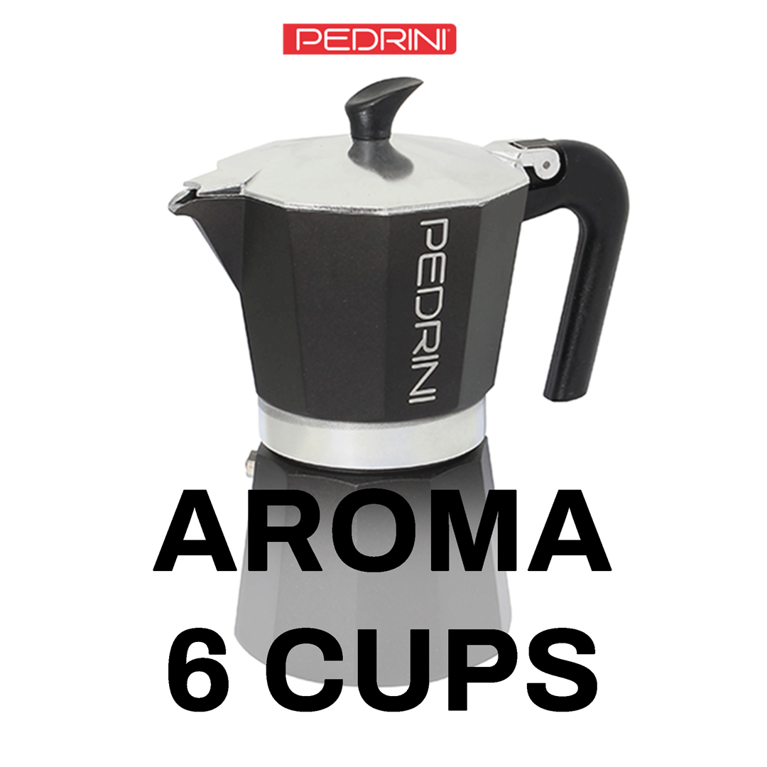 PEDRINI Aroma Coffee Maker 6 Cups - Black