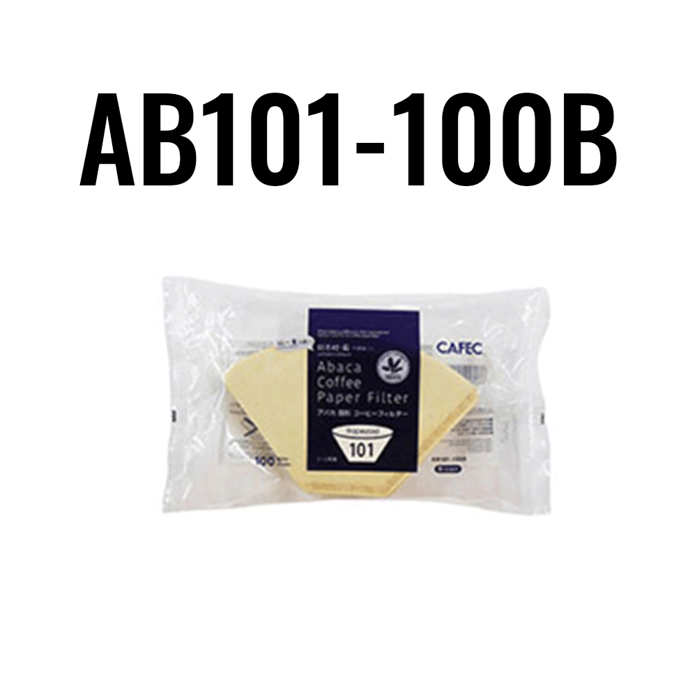 Cafec Paper Filter AB101-100B - Trapezoid 101 1-2 cups 100-Sheets - Brown - Abaca