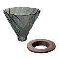 Pressoco Dripper Obsidian V50 Smoke Glass, Walnut stand -2-4 cups