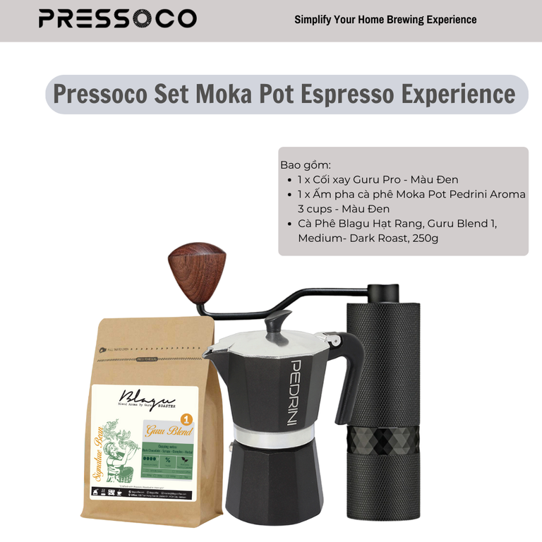 Pressoco Set Moka Pot Espresso Experience
