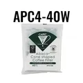 Cafec Paper Filter APC4-40W - Cone V60-02 Cup-4 40-Sheets - White - Abaca+ 2