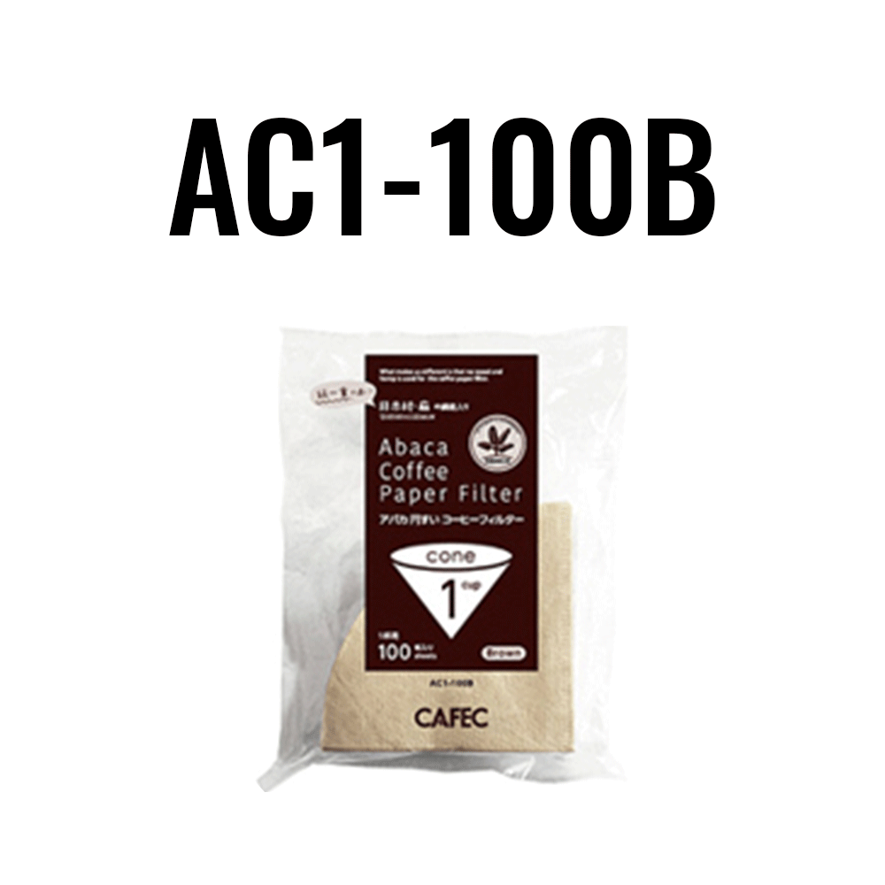 Cafec Paper Filter AC1-100B - Cone V60-01 Cup-1 100-Sheets - Brown - Abaca
