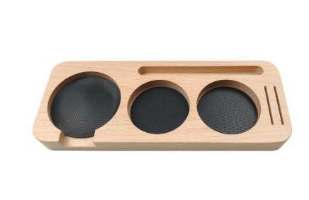 Khay gỗ đựng tamper, OCD, tay pha cà phê Pressoco - Size 58mm - Oat 5
