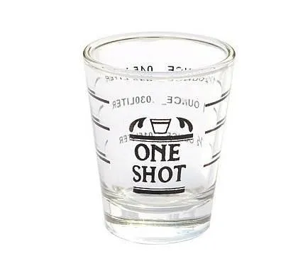 Combo 2 x Blagu One Shot Measuring Glass (Ly đong thủy tinh chữ màu đỏ)