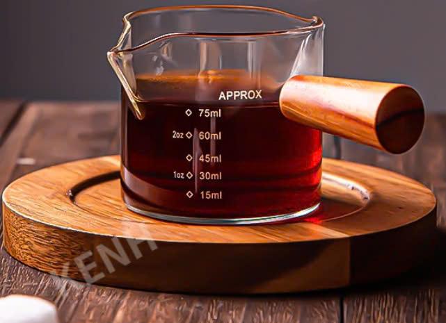 Pressoco Measuring cup Glass, Wood handle, 75ml