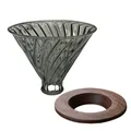 Pressoco Dripper Obsidian V60 Smoke Glass, Walnut stand -2-4 cups 1