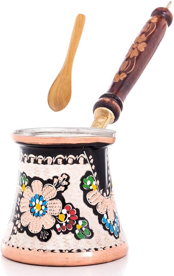 Turkish Pot Artisan Decorated - 10oz - 300ml (3-4 Ly)