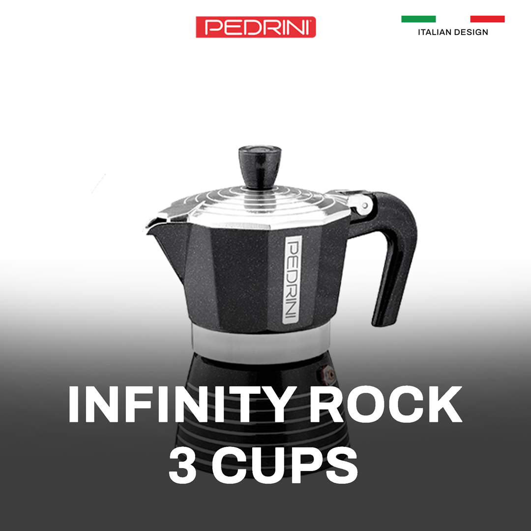 PEDRINI Infinity Rock Coffee Maker 3 Cups - Black 2