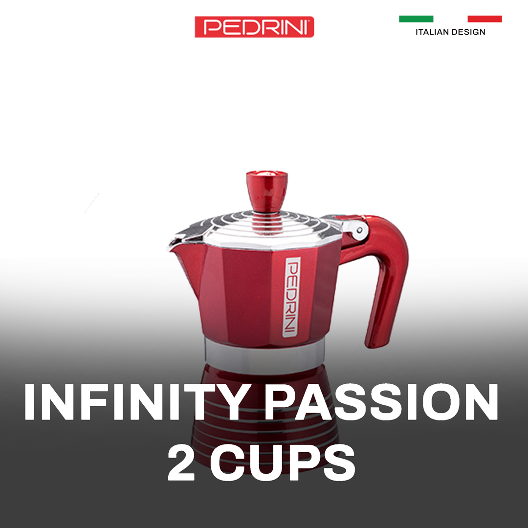 PEDRINI Infinity Passion Coffee Maker 2 Cups - Red 2