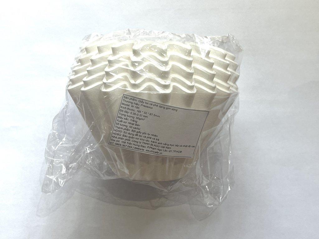 Pressoco Coffee Paper Filter Wave W-185 (185*50 mm)