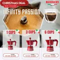 PEDRINI Infinity Passion Coffee Maker 2 Cups - Red 5