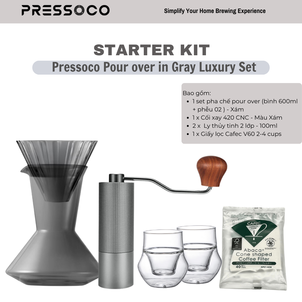 Starter Kit Pressoco Wave Dripper in White Brew 2