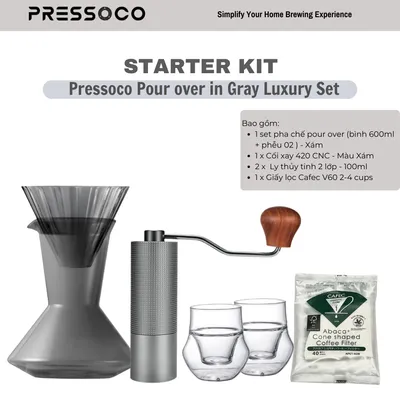 Starter Kit Pressoco Set V60 in Gray Brew Experience