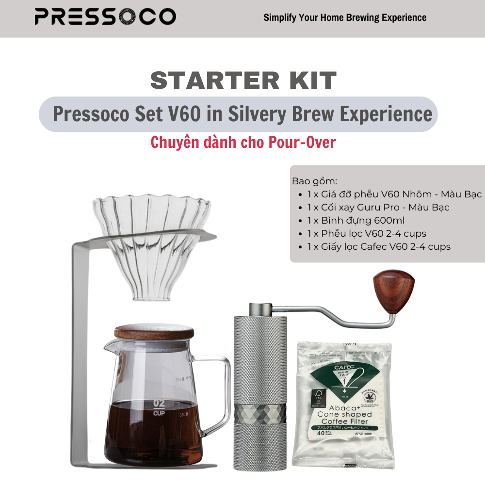 Starter Kit Pressoco Wave Dripper in White Brew