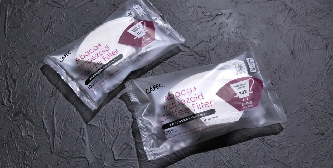 Combo 2 x Cafec Abaca trapezoid paper filter 102 (brown) 100pcs/pack 3