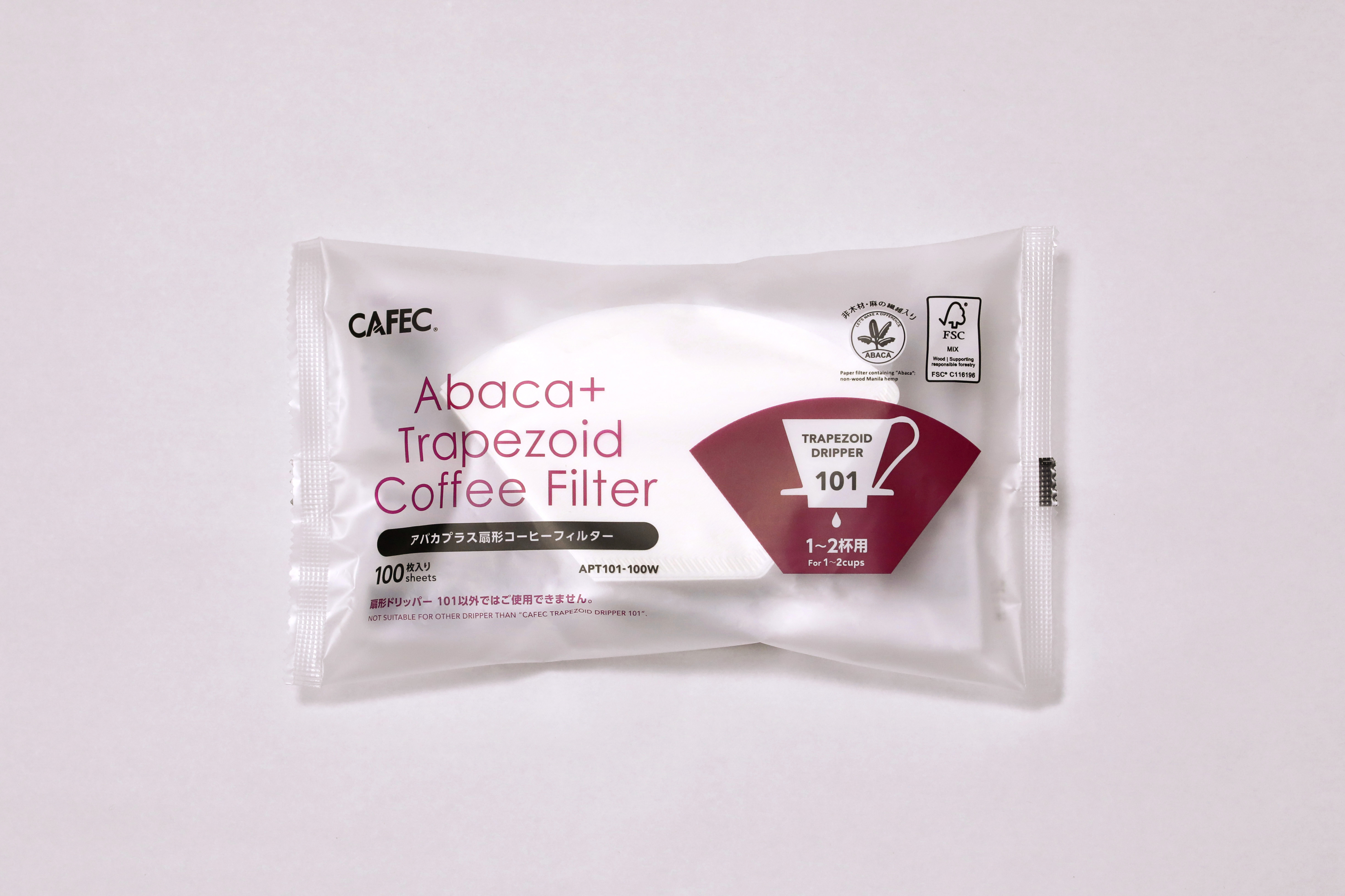 Combo 2 x Cafec Abaca trapezoid paper filter 102 (brown) 100pcs/pack