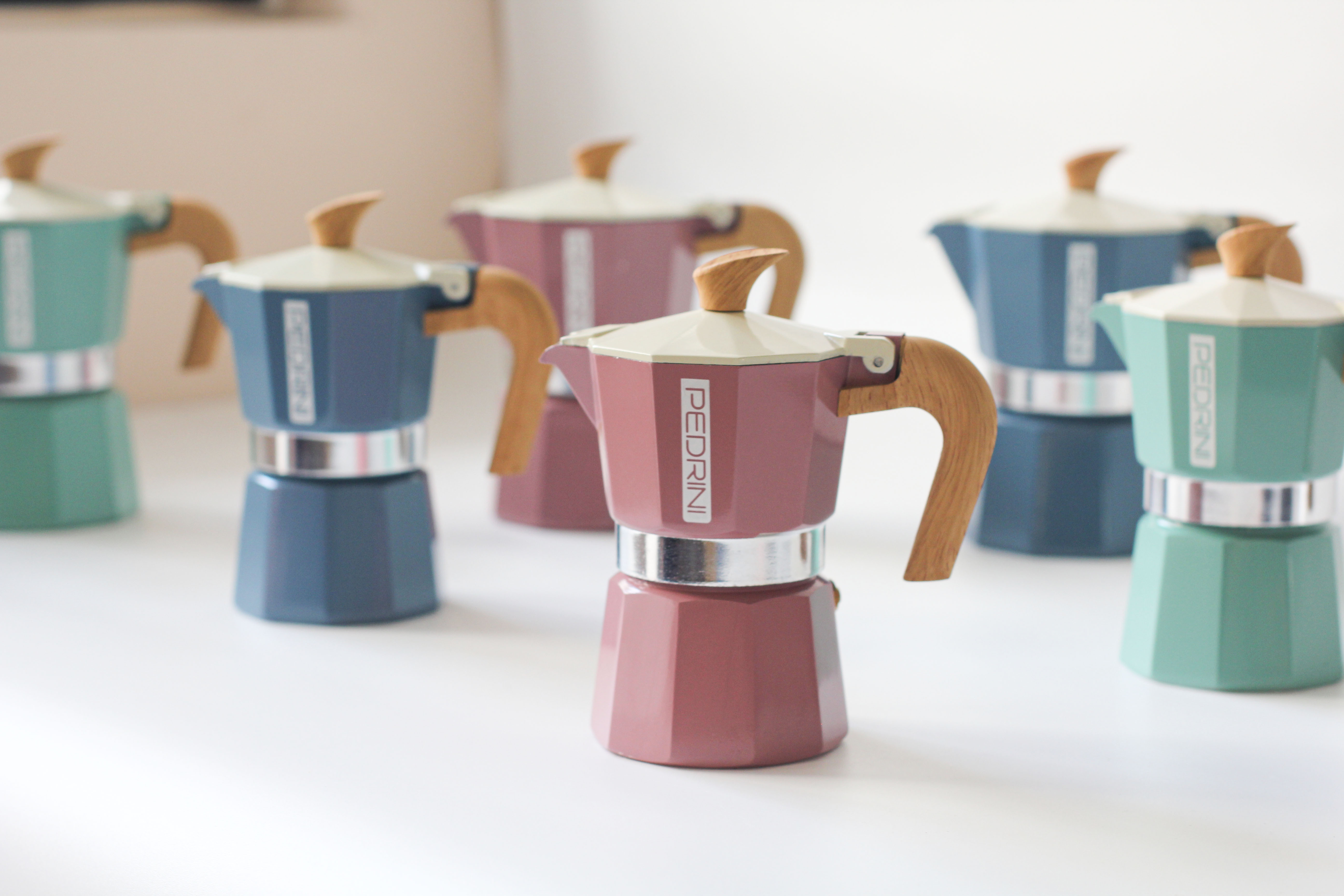 PEDRINI MyMoka Color Coffee Maker 3 Cups - Vintage Blue 4