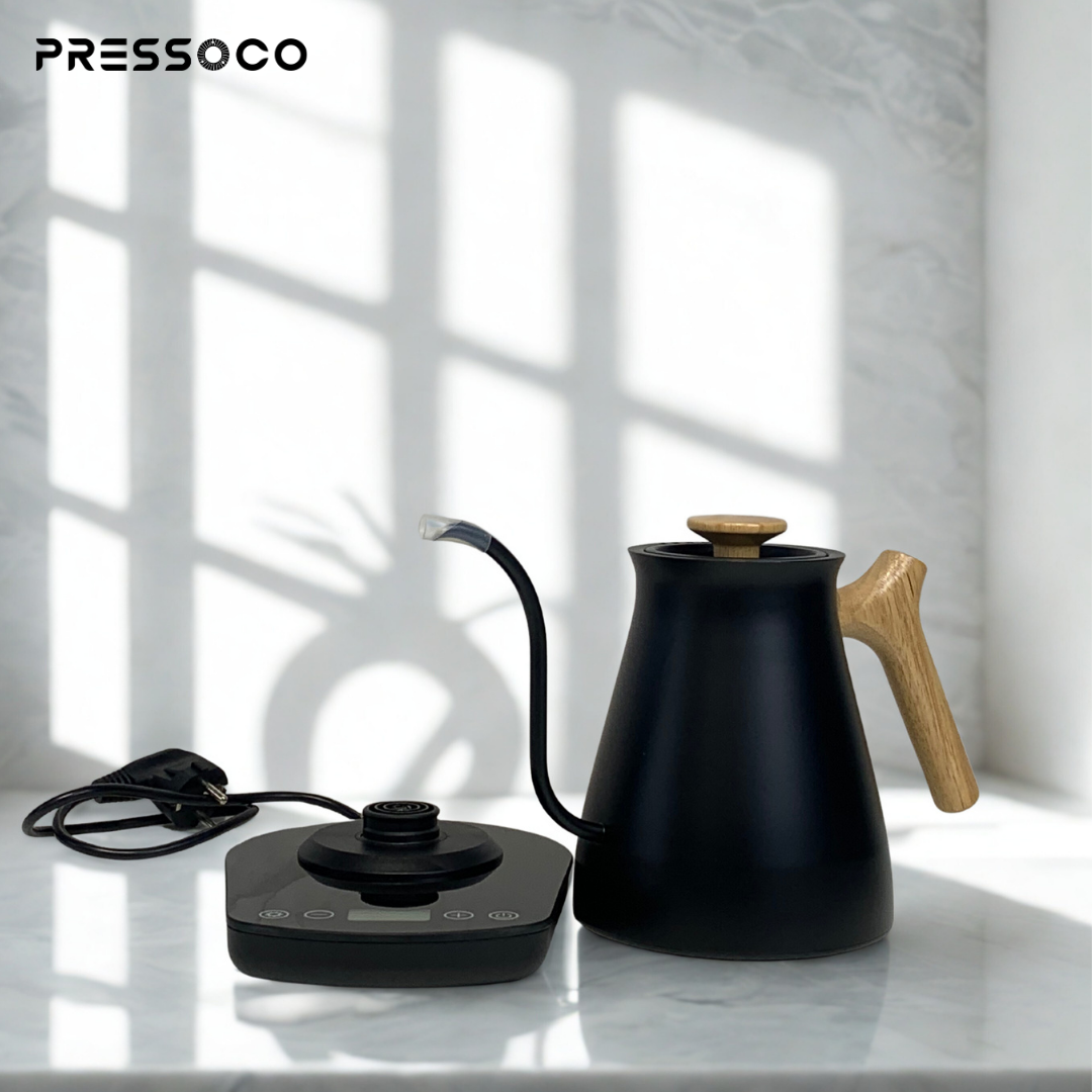 Pressoco Kettle 304 Stainless Steel Pour Over 600ml - Leather White 8