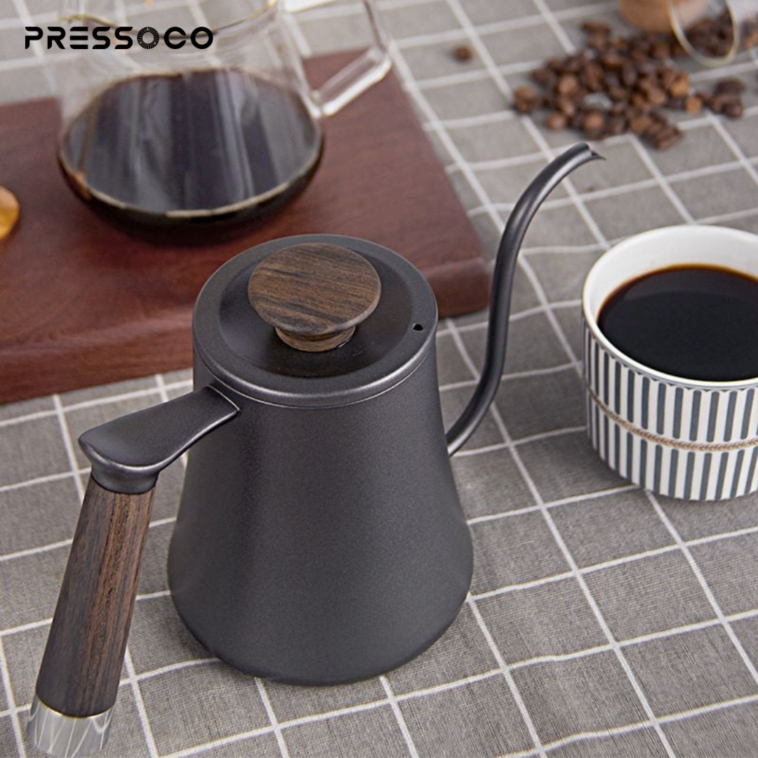 Pressoco Kettle 304 Stainless Steel Pour Over 600ml - Leather Brown 2