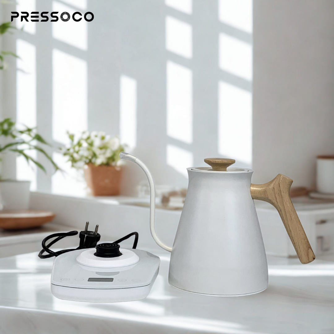 Pressoco Kettle 304 Stainless Steel Pour Over 600ml - Leather White 2