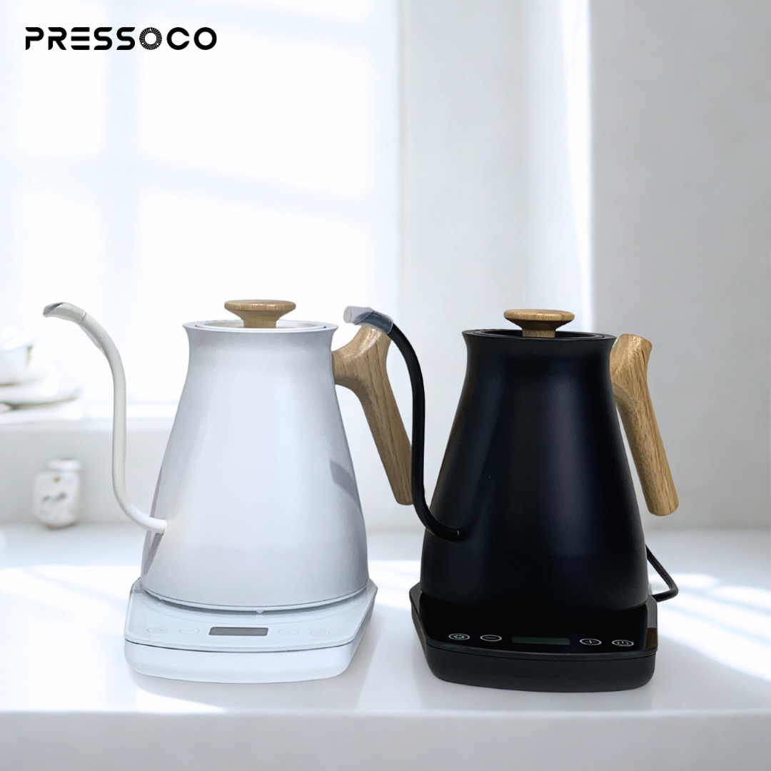 Ấm đun nước Pressoco Pour-over, Vòi Cỗ Ngỗng, 700ml - Màu đen