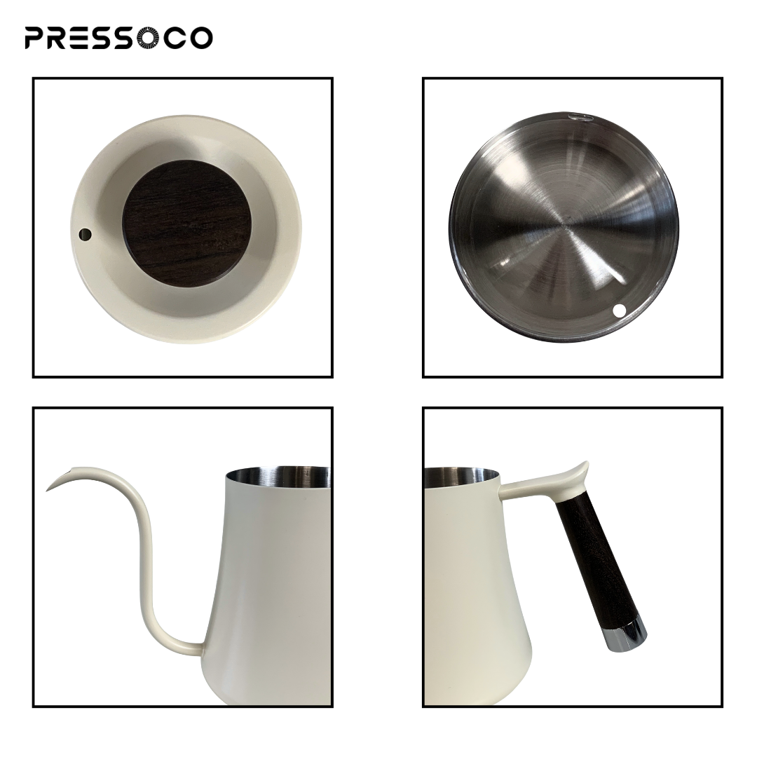 Pressoco Set Glass Pour Over - Smoke (Drip Pot 600ml + Dripper 02)