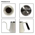 Pressoco Set Glass Pour Over - Smoke (Drip Pot 600ml + Dripper 02) 1