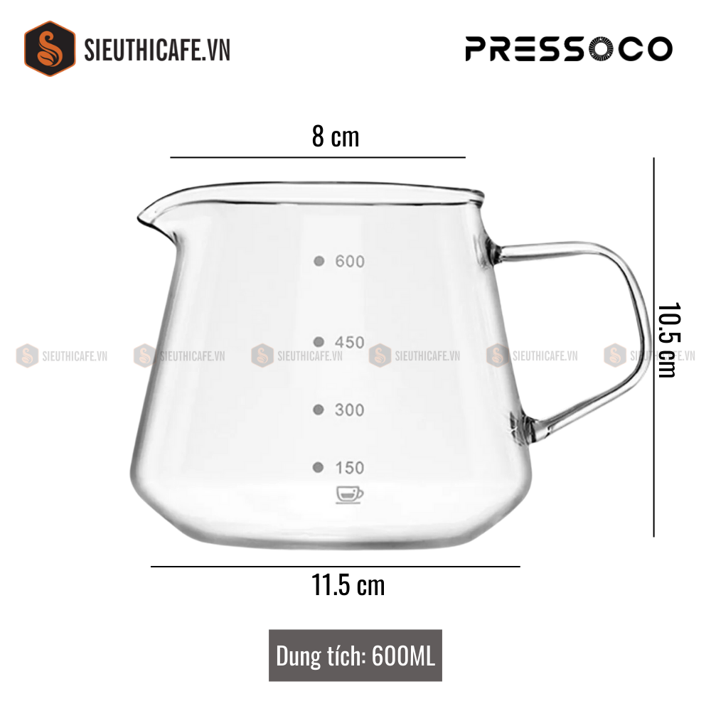 Pressoco Server Obsidian 600ml Transparent (W.Lip) 12