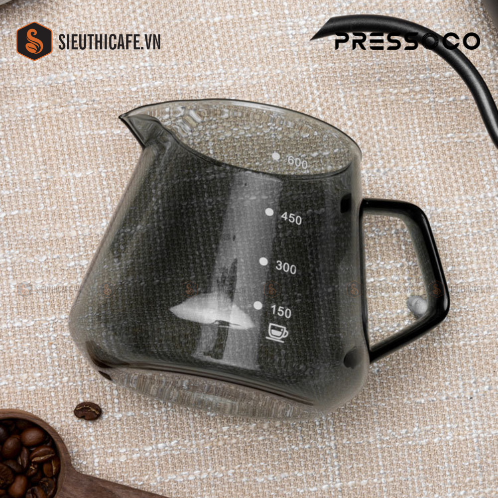 Pressoco Server Obsidian 600ml Smoke Glass - Lip 8