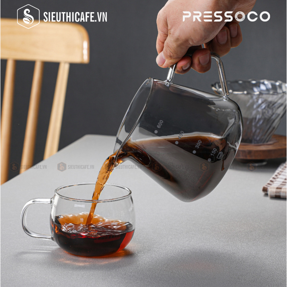 Pressoco Server Obsidian 600ml Smoke Glass - Lip 6