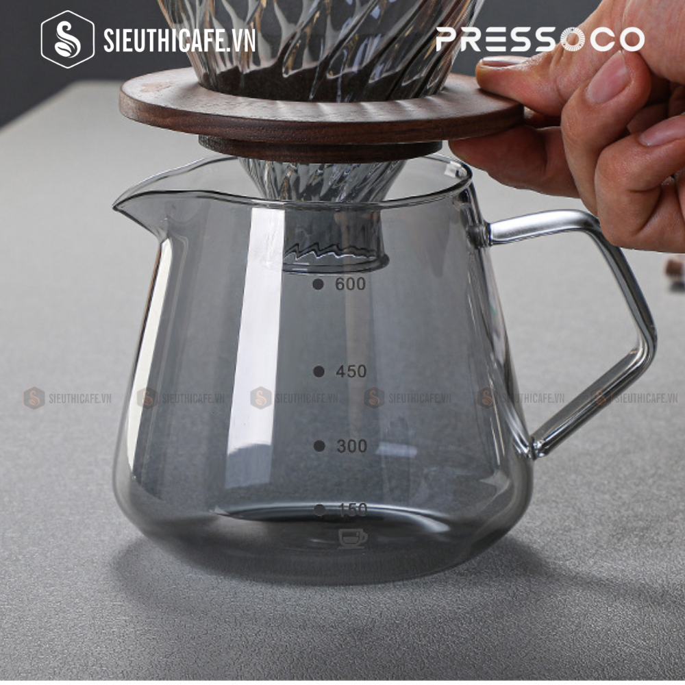 Pressoco Server Obsidian 600ml Smoke Glass - Lip 4