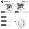 Phễu lọc Blagu V60 Ayaka size 02 - White flower 13
