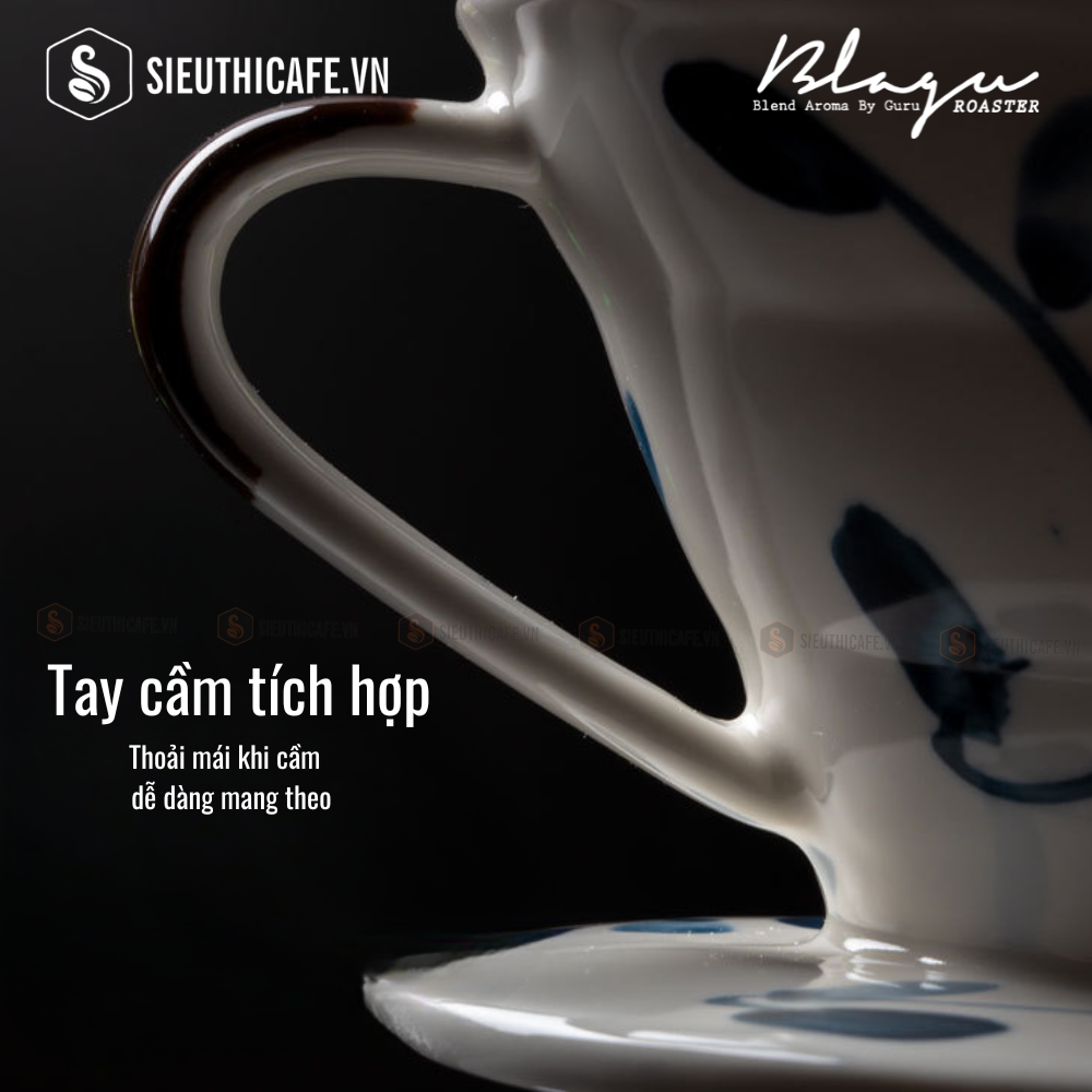 Phễu lọc Blagu V60 Ayaka size 02 - White flower 12