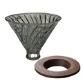 Pressoco Dripper Obsidian V60 Smoke Glass, Walnut stand -2-4 cups 14