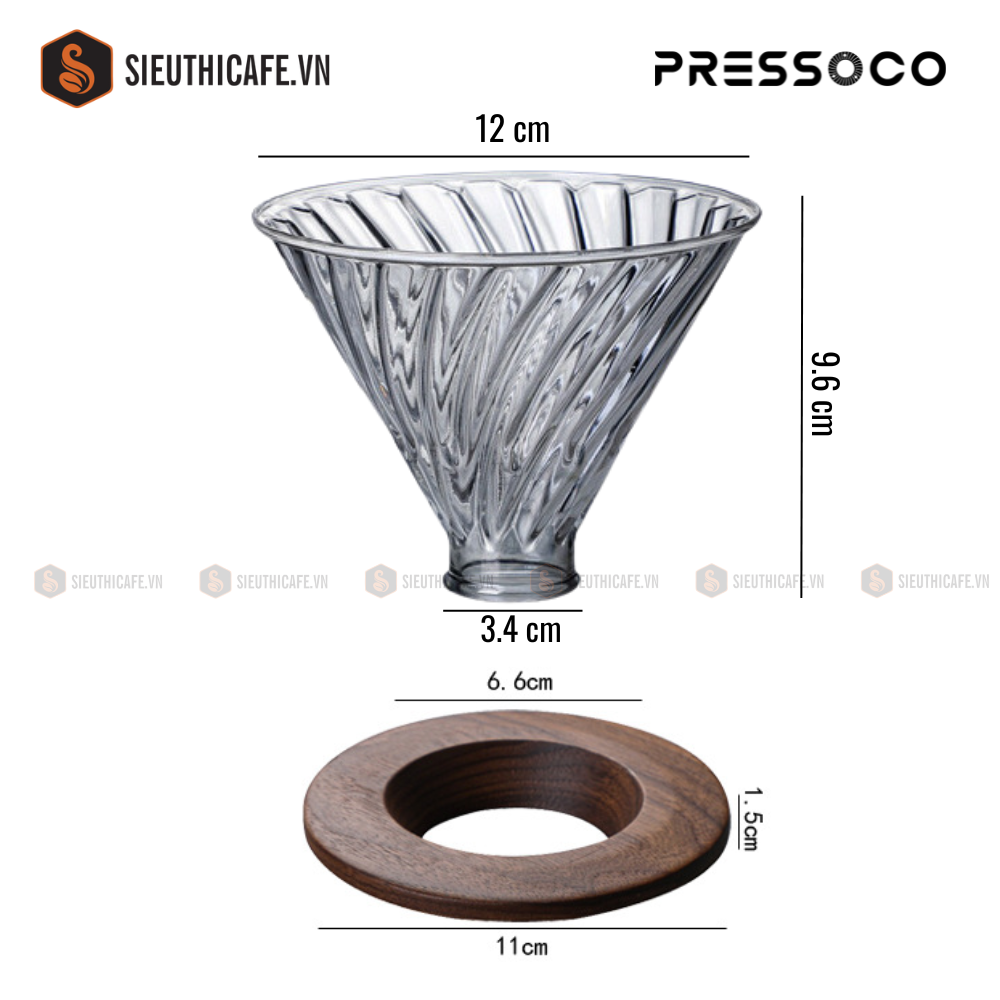 Pressoco V60 Dripper Ayaka 02, Black 9