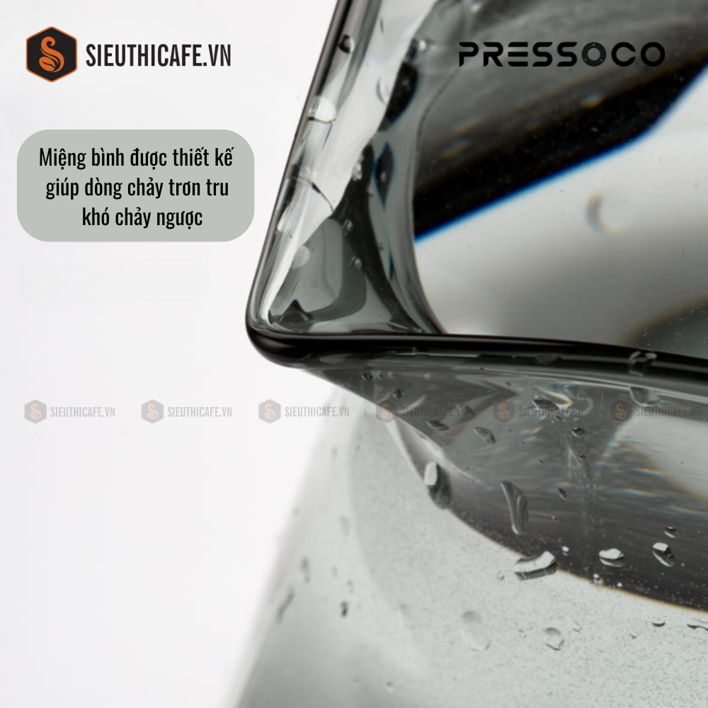 Pressoco Server Obsidian 600ml Smoke Glass - Lip 11