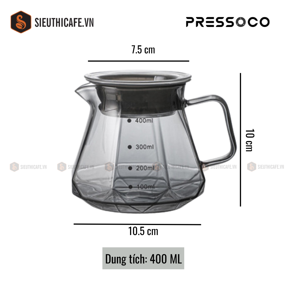Pressoco Server Obsidian 450ml Transparent - Lip 9