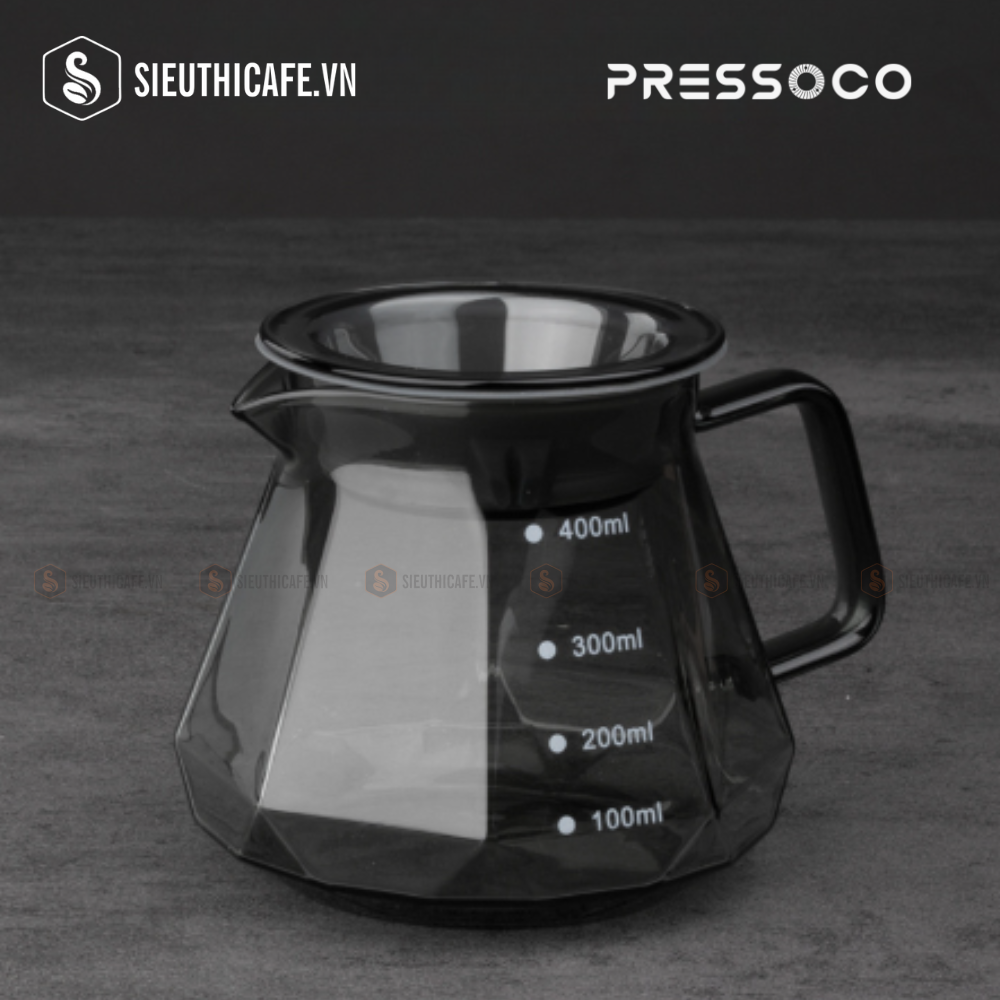 Pressoco Server Obsidian 600ml Smoke Glass - Lip 12