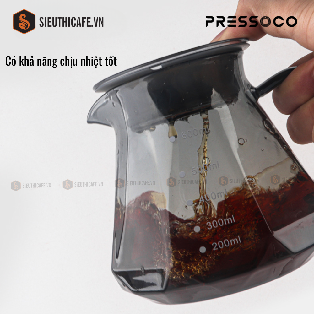 Pressoco Server Obsidian 600ml Smoke Glass - Lip 5