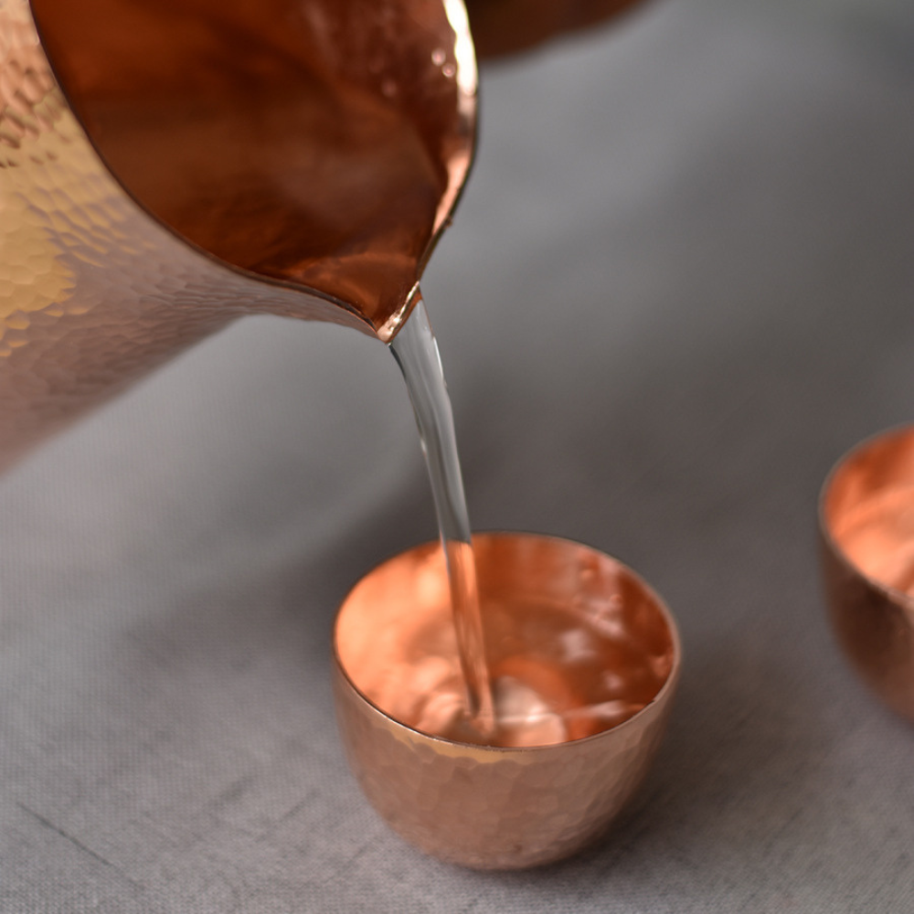 Turkey Set Handcrafted & Painted Copper Turkish Coffee & Espresso Set of 2 (With Coffee Pot)