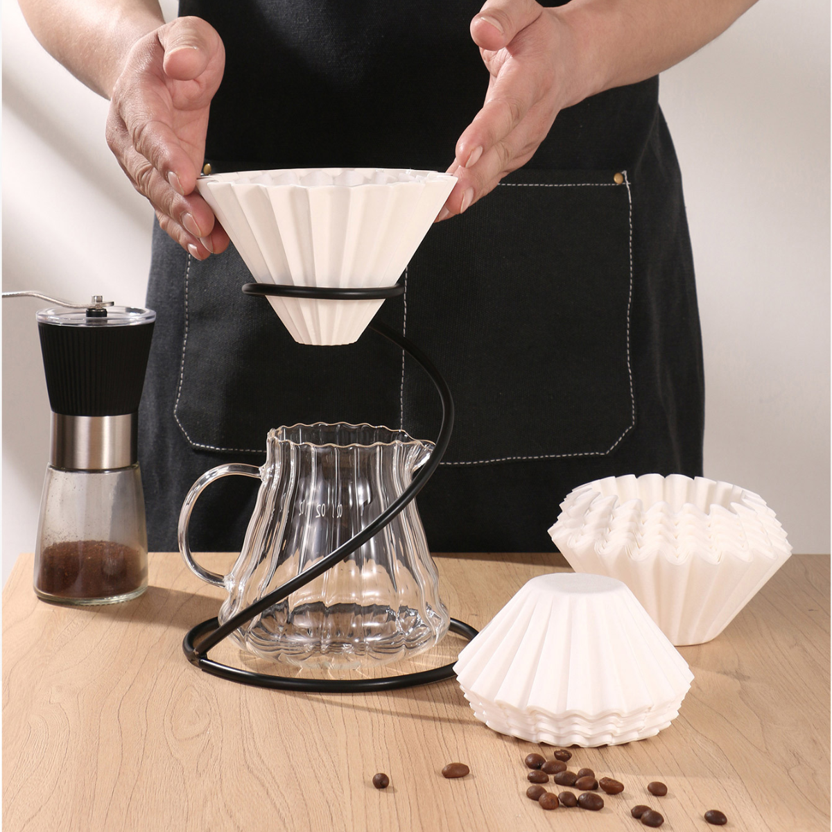 Combo 2 x Pressoco Coffee Paper Filter Wave W-155 (100*55mm) x 50 tờ 7