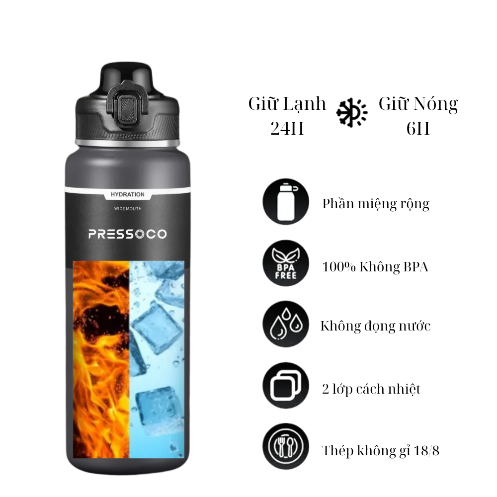 Pressoco Double Wall Tumbler SUS 304, 700ml - Matte White 13