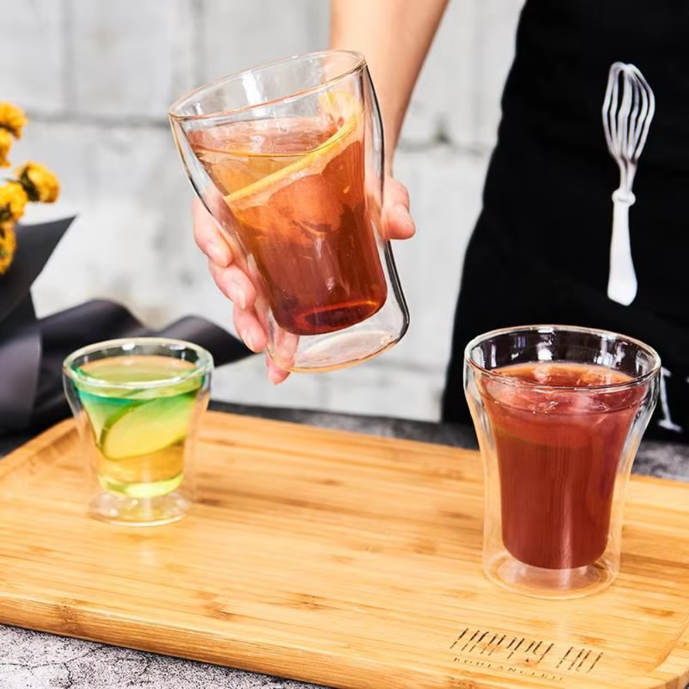 Pressoco Double Glass Cup Hexagon x100ml 4